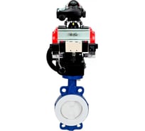 Затвор DN.ru WCB-WCB-PTFE-PTFE-Fb-H Ду65 Ру16 с пневмоприводом, пневмораспределителем, БКВ, дублером D050-59771