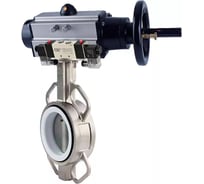 Затвор DN.ru 304-304-PTFE-2W-Fb Ду150 Ру16, пневмопривод, пневмораспределитель D050-65121