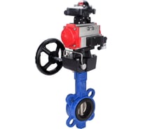 Затвор DN.ru GGG50-316L-NBR Ду100 Ру16 с пневмоприводом, пневмораспределителем, БКВ, дублером D050-64844