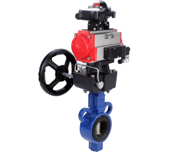 Затвор DN.ru AL-316L-EPDM Ду32 Ру16 с пневмоприводом, пневмораспределителем, БКВ, дублером D050-64691 1