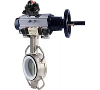 Затвор DN.ru 304-304-PTFE-2W-Fb Ду125 Ру16, пневмопривод, пневмораспределитель, БКВ D050-65126