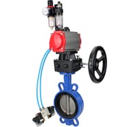 Затвор DN.ru BV-16 Ду150 Ру16 с пневмоприводом, пневмораспределителем, БПВ, дублером D050-64916