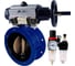 Затвор DN.ru GGG40-304-EPDM-2W-F Ду50 Ру16 пневмопривод, пневмораспределитель, БПВ D050-65359 1