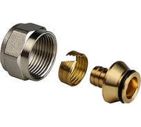 Соединитель конус аксиальный RTP, латунь 16x2,0x1/2", еврослот, желтый, 44735