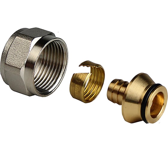 Соединитель конус аксиальный RTP, латунь 16x2,0x1/2", еврослот, желтый, 44735