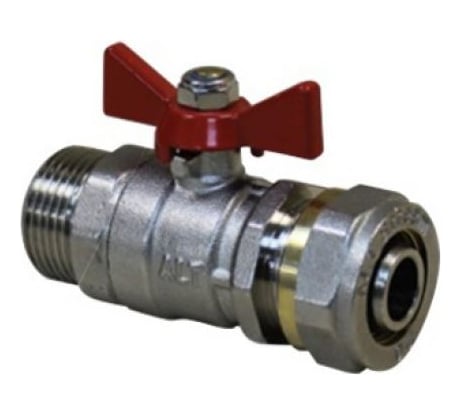 Шаровой кран Altstream под обжим нар.р. 16х1/2" бабочка 014190201