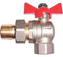 Шаровой кран Altstream полный проход с американкой угловой 1/2" ВН/НАР бабочка 014010801