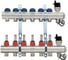 Коллекторная группа FIV 1- 7 выходов F.I.V. (Италия) с расходомерами (межосевое 20, 21 см универс.) 6247R007 1