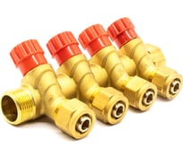 Коллектор Damento Clima c регулирующими вентилями под 45, 3/4*16 цанга на 4 выхода 1/25 996139