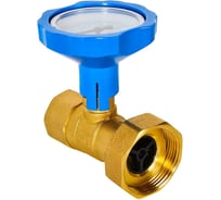 Клапан запорный латунный ROMMER ВР 1 " с НГ для подключения насоса ВР 1 1/2" и обратным клапаном, синяя ручка RBV-0020-0101112 RG0092LALTC9BE