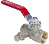 Кран шаровой с дренажом и воздухоотводчиком TEBO ВН/ВН 1/2 ручка T-КШ.Д.501.12.КР.CN