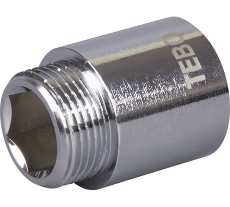 Удлинитель хромированный TEBO ВН/НАР 1/2", 50 мм, латунь T-ЛР.У.2.12-50.ХР.CN