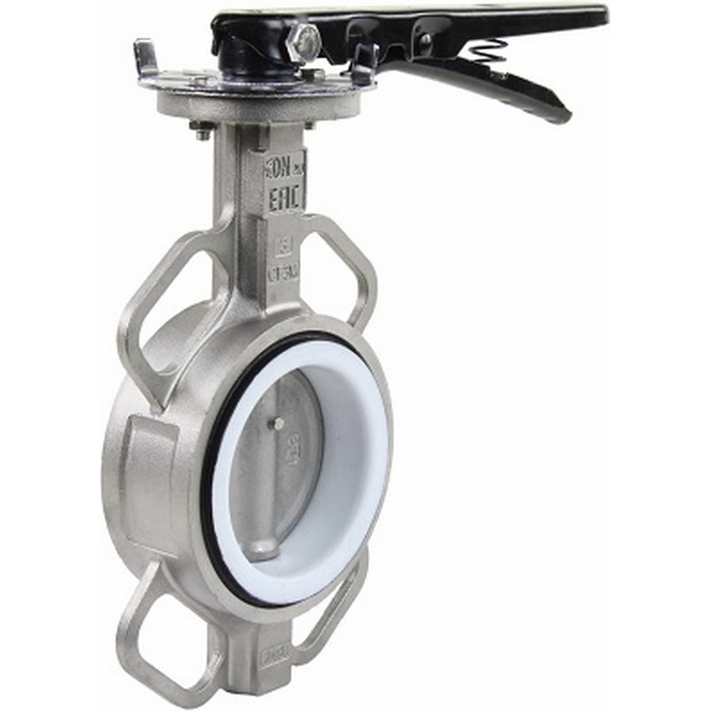 Дисковый затвор DN.ru 316L-316L-PTFE Ду50 Ру16, нержавеющая сталь, PTFE ...