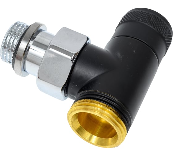Угловой запорный вентиль SR Rubinetterie Tondera 1/2"х3/4" E, черный 0673-1500VCES