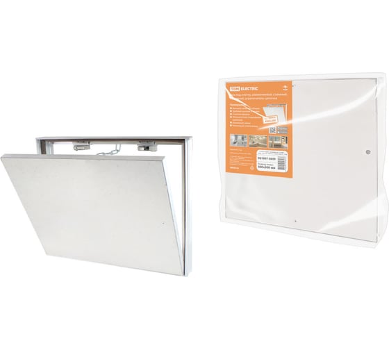 Люк под плитку TDM алюминиевый, съемный, нажимной, ограничитель-цепочка, 500х300 SQ1807-0609 1