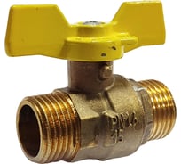 Кран шаровой муфтовый латунный НЗГА КШ-15 Газ НхН б 00-00000402