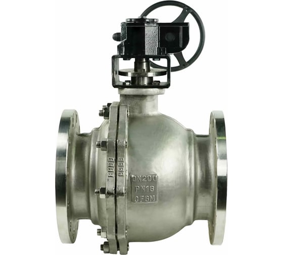 Кран шаровой DN.ru КШФП.316.200 Ду300 Ру16 с ISO-фланцем и голым штоком D160-04852