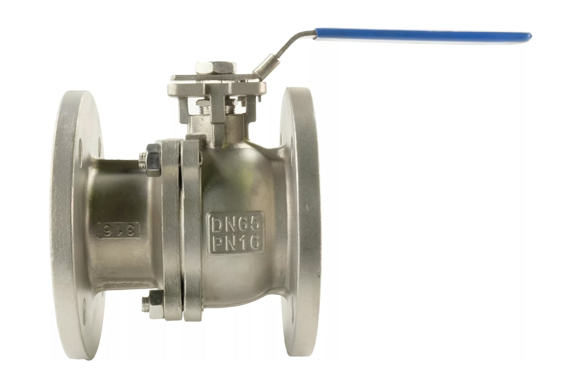 Шаровый кран DN.ru КШФП.316.200 Ду65 Ру16 с ISO-фланцем и рукояткой ...