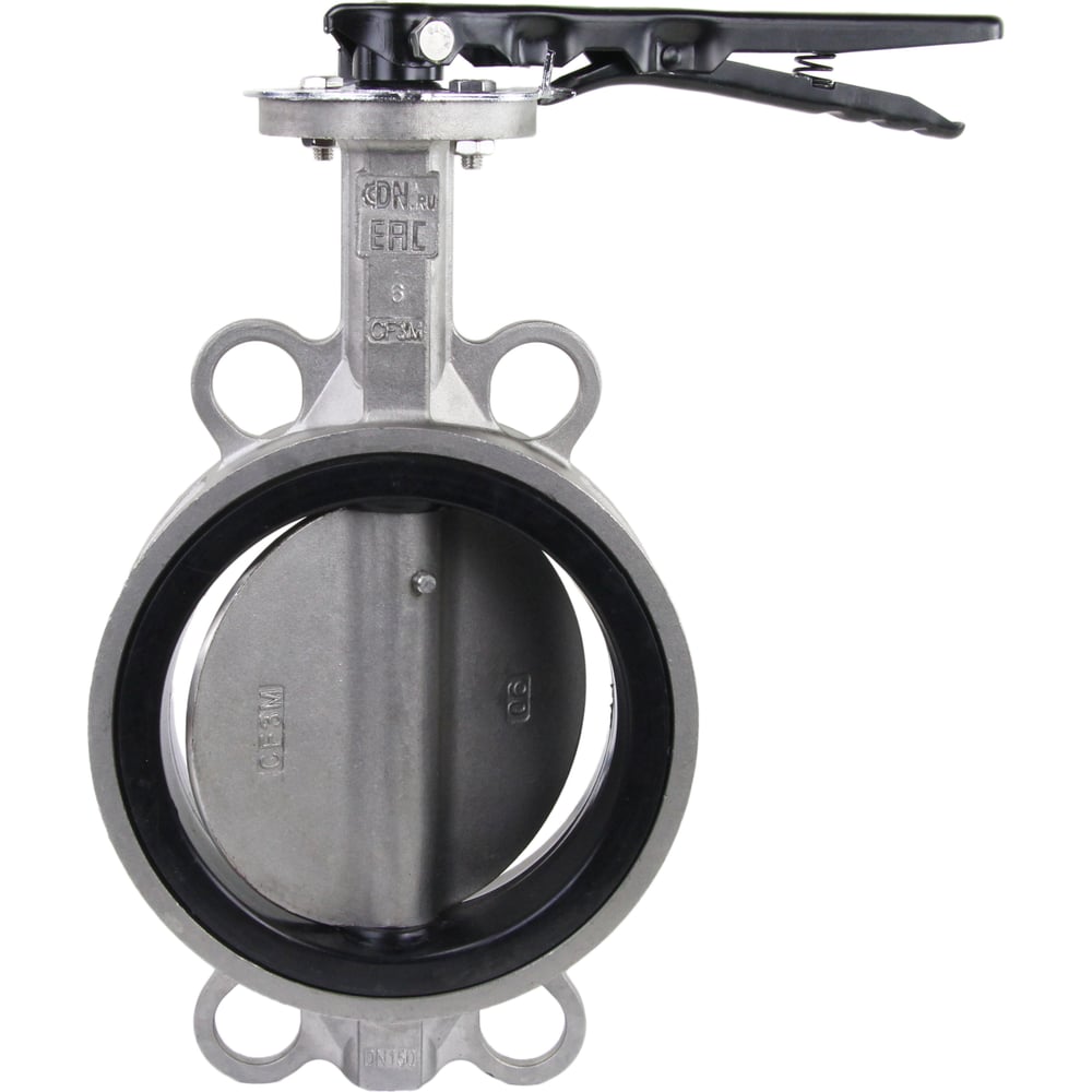 Дисковый затвор DN.ru 316L-316L-NBR Ду150 Ру16, нержавеющая сталь, NBR ...