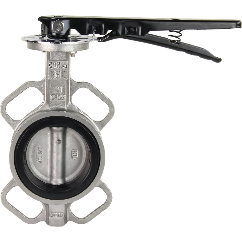Дисковый затвор DN.ru 316L-316L-NBR Ду80 Ру16, нержавеющая сталь, NBR ...