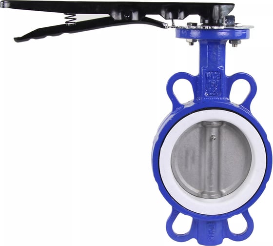 Поворотный затвор DN.ru WCB-316L-PTFE Ду80 Ру16, углеродистая сталь, PTFE, с ручкой D050-02417