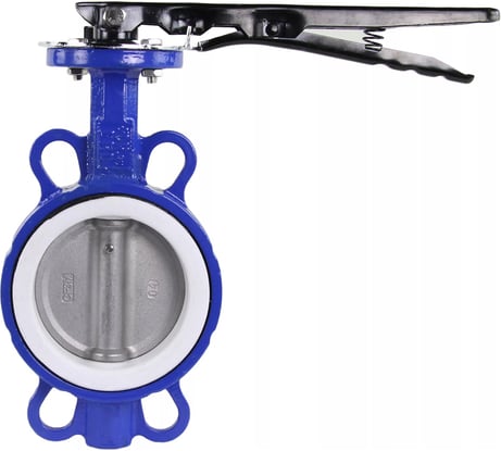 Поворотный затвор DN.ru WCB-316L-PTFE Ду125 Ру16, углеродистая сталь, PTFE, с ручкой D050-02282