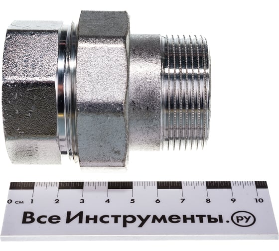 Прямой сгон американка ELSEN НВ, 1 1/2, 1 1/2, TIN латунь, с плоским уплотнением EBF26.112T
