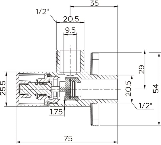 Кран шаровый угловой Gappo 1/2x1/2 G241.0404