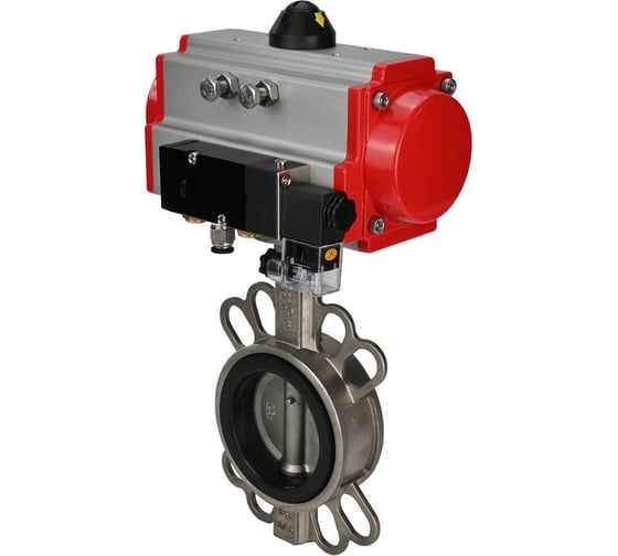 Затвор DN.ru 316L-316L-PTFE Ду300 Ру16 с пневмоприводом, пневмораспределителем D050-01679
