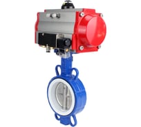 Затвор DN.ru WCB-316L-PTFE Ду100 Ру16 с пневмоприводом, пневмораспределителем D050-02268