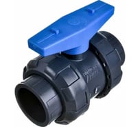 Кран шаровой AQUAVIVA НПВХ DN 63 резьба ВР 2 уплотнение TPV AQVBVE063 54741