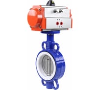 Дисковый затвор DN.ru поворотныйWCB-316L-PTFE Ду100 Ру16, углеродистая сталь, уплотнение - PTFE, с пневмоприводом SA-105-12 с возвратными пружинами D050-02267