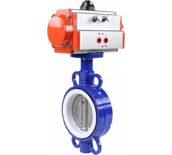 Дисковый затвор DN.ru поворотныйWCB-316L-PTFE Ду100 Ру16, углеродистая сталь, уплотнение - PTFE, с пневмоприводом SA-105-12 с возвратными пружинами D050-02267 1