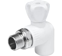Кран шаровой Damento д/радиаторов угловой 25x1/2" белый 9477