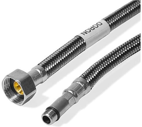 Подводка для смесителя Doron с оплетением из нержавейки и фибро-нейлона 1/2, М10, 120 см, длинная 014460