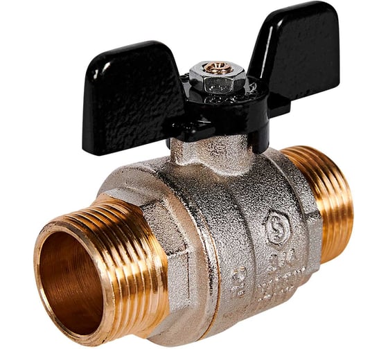 Кран шаровой полнопроходной STOUT НР/НР, ручка бабочка 3/4" SVB-0006-200020 RG00938T5ROBIG