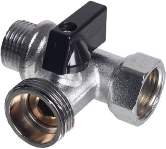 Кран шаровой для подключения сантехнических приборов KROMWELL 1/2 x 3/4 x 1/2 ВР-НР-НР KW.291.20405