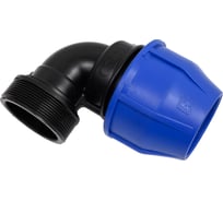 Компрессионный переходной отвод Millennium ПНД 63-2 1/2" с наружной резьбой PFUM6363