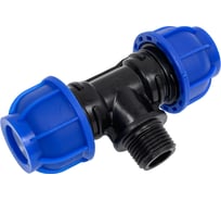 Компрессионный тройник переходной Millennium ПНД 20- 1/2" с наружной резьбой PFTM2012