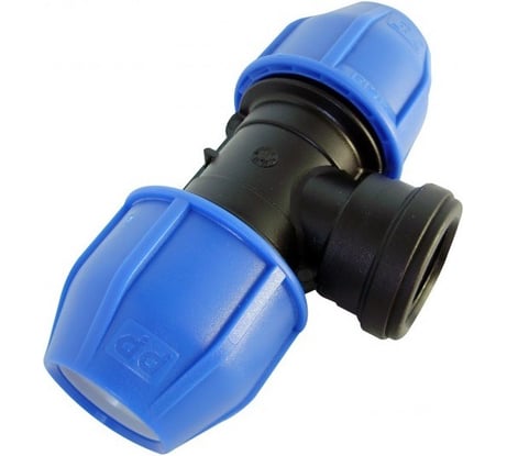 Тройник компрессионный ПНД Millennium 40×1½" с внутренней резьбой — фитинг для разветвления труб PFTF4032