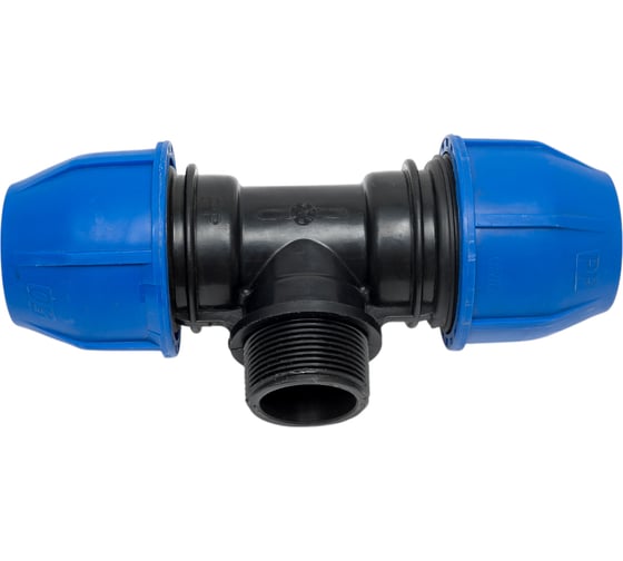 Компрессионный переходной тройник Millennium ПНД 50-11/2" с наружной резьбой PFTM5040