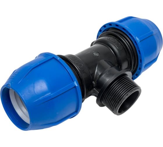 Компрессионный переходной тройник Millennium ПНД 50-11/2" с наружной резьбой PFTM5040