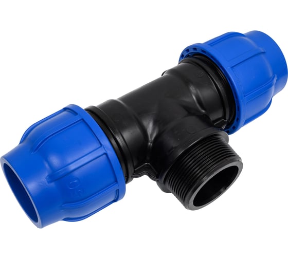 Компрессионный переходной тройник Millennium ПНД 50-2" с наружной резьбой PFTM5050 1