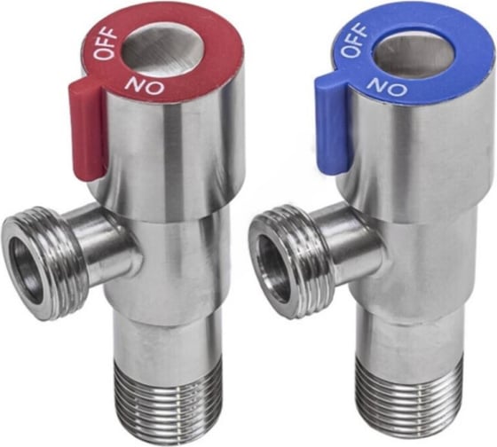 Комплект кранов угловых SANTECHSYSTEMS нерж. быт. G1/2" Ру10 р/р б/отр 109-1551 1