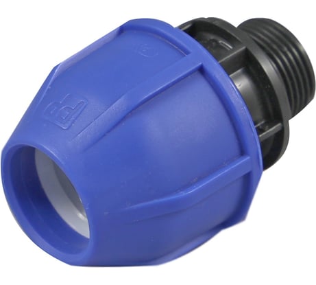 Муфта компрессионная ПНД 50×2" с наружной резьбой для соединения полиэтиленовых труб с запорной арматурой Millennium PFMM5050