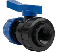 Компрессионный шаровой кран ПНД 63×1½" с внутренней резьбой — усиленный запорный фитинг для полиэтиленовых труб и металлических соединений Millennium PFKF6340