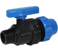Компрессионный шаровой кран Millennium ПНД 63-1 1/2 с наружной резьбой PFKM6340