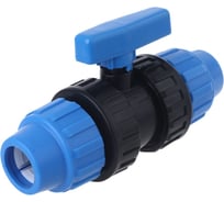 Компрессионный шаровой кран ПНД 50×50 PN10 — запорный фитинг для полиэтиленовых труб систем водоснабжения Millennium PEKP5050