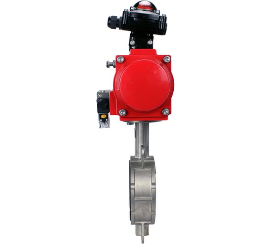 Затвор DN.ru 316L-316L-PTFE Ду40 Ру16 с пневмоприводом, пневмораспределителем, БКВ D050-00192