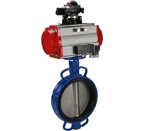 Затвор DN.ru GGG50-GGG40-EPDM Ду200 Ру16 с пневмоприводом, пневмораспределителем, БКВ D050-00221